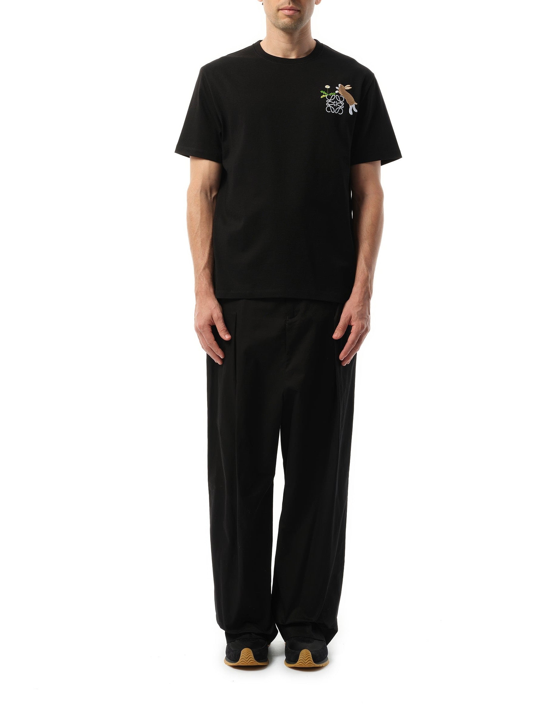 Loewe Suna Fujita Anagram Bunny T-Shirt in Black