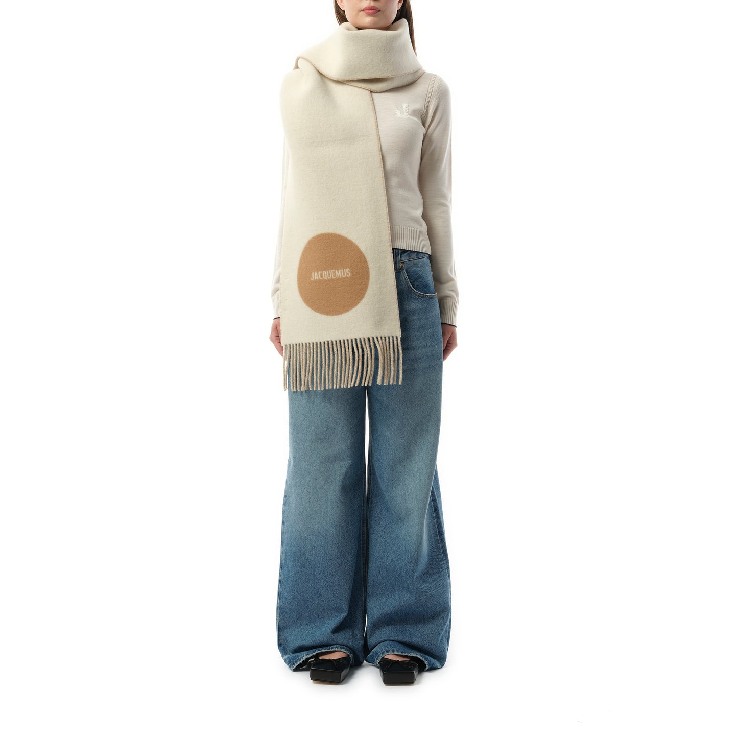 Rond Carre Scarf in Beige