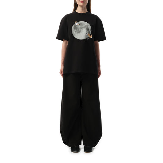 Moon Print T-Shirt in Black