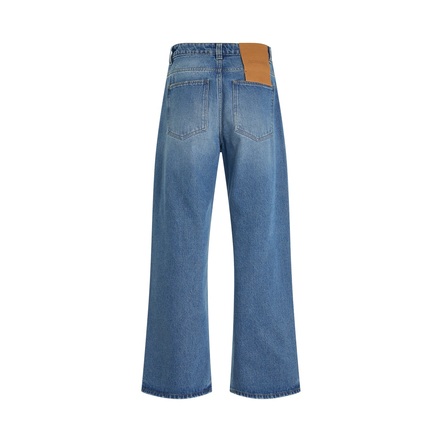 Le Denimes Large Jeans in Blue/Tabac