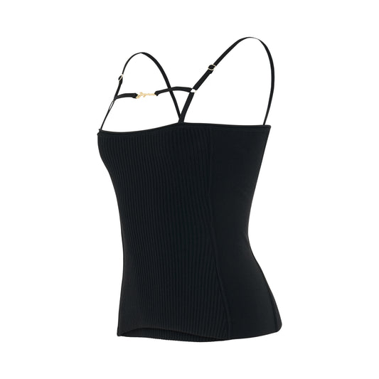 Sierra Sleeveless Lingerie Top in Black