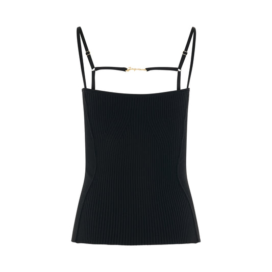 Sierra Sleeveless Lingerie Top in Black