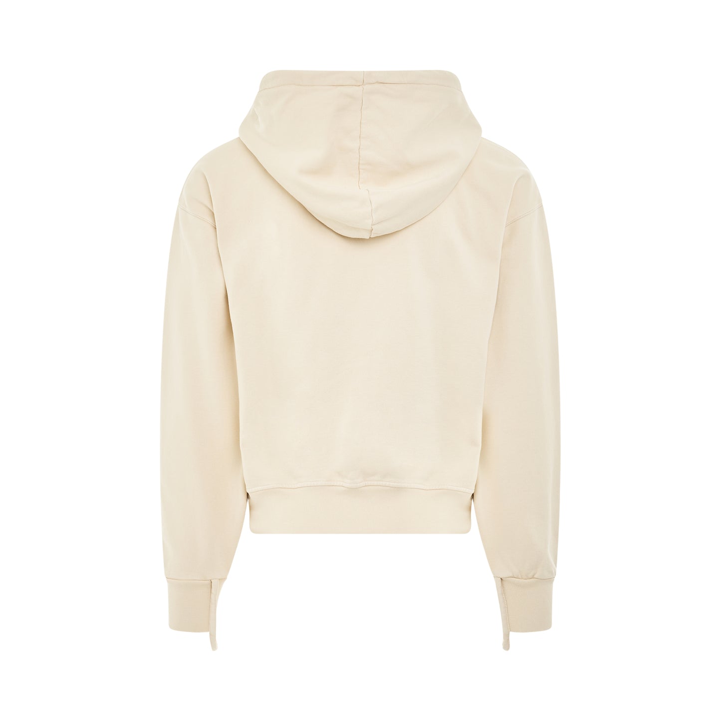 Camargue Warped Logo Zipped Hoodie in Light Beige