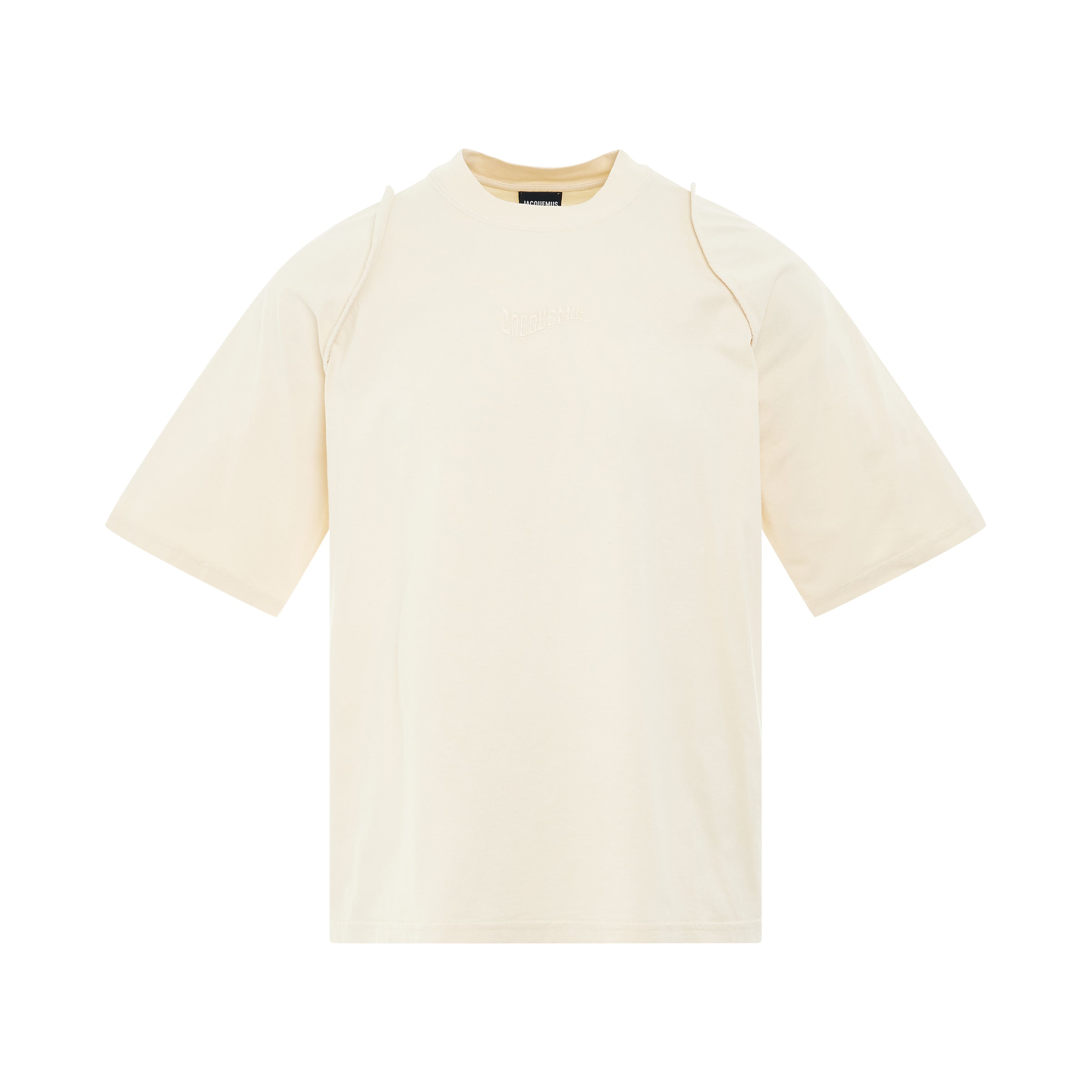 Camargue Warped Logo T-Shirt in Light Beige