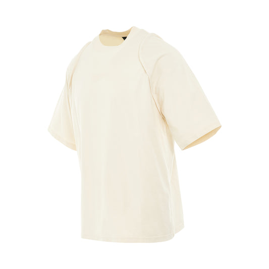 Camargue Warped Logo T-Shirt in Light Beige