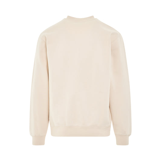 Gros Grain Logo Sweatshirt in Beige