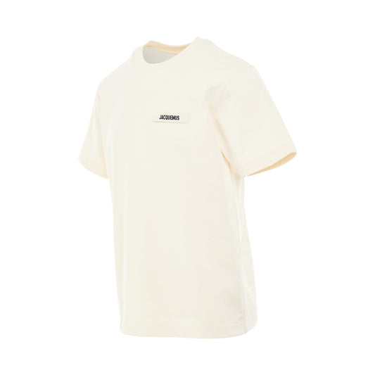 Gros Grain Logo T-Shirt in Beige