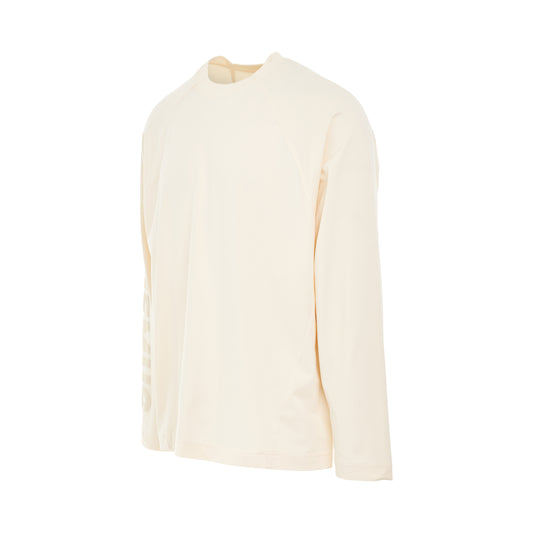 Typo Logo Long Sleeve T-Shirt in Light Beige