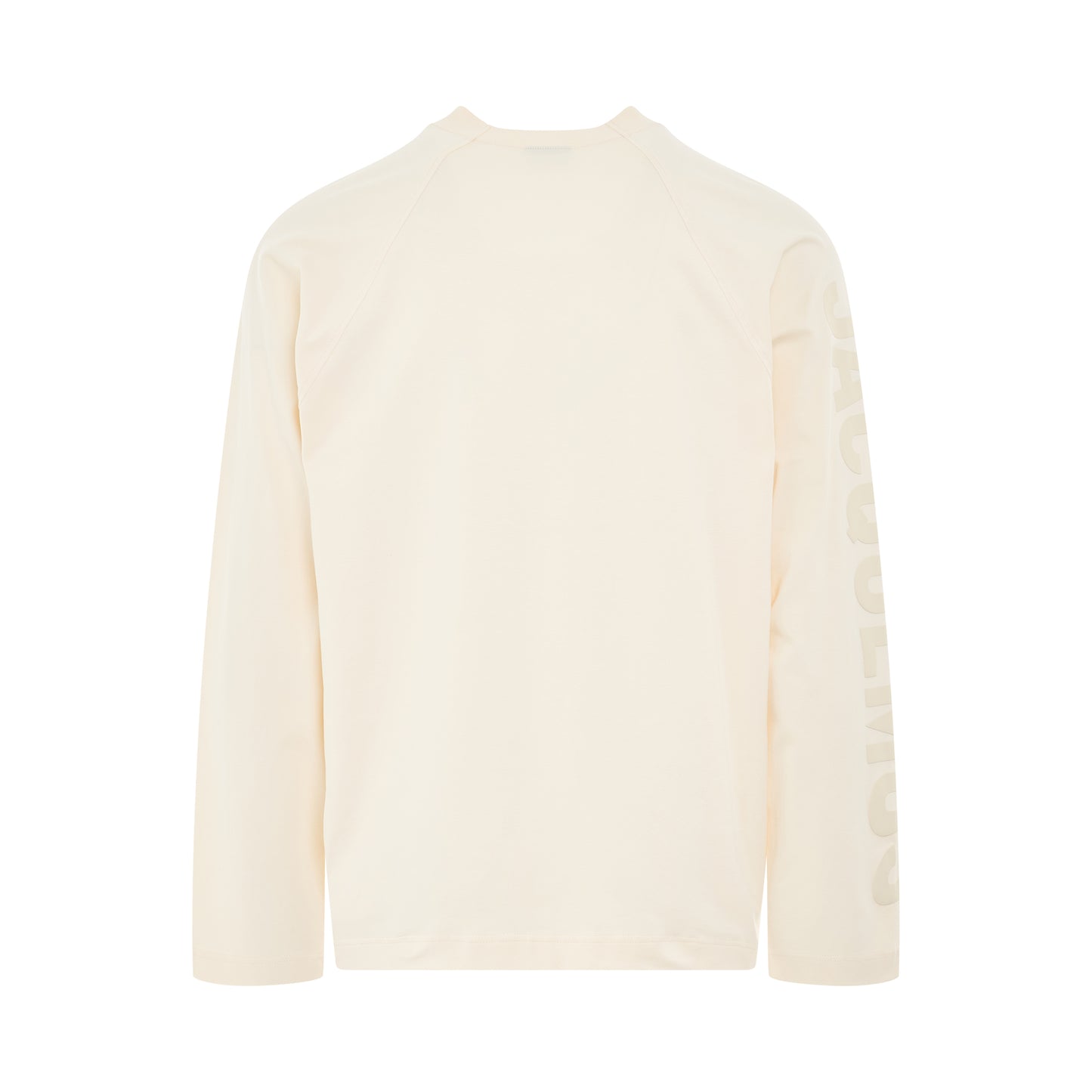 Typo Logo Long Sleeve T-Shirt in Light Beige