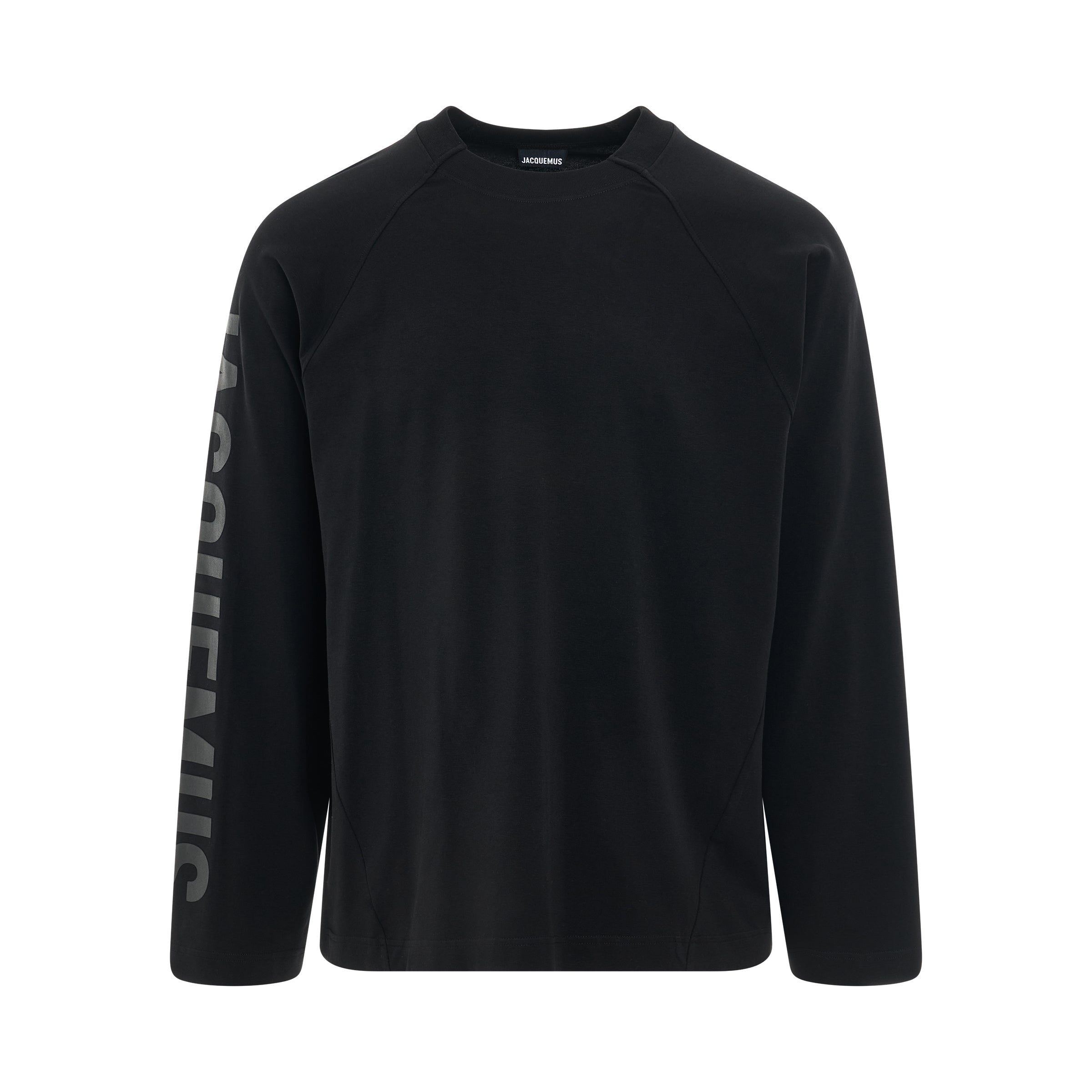 Typo Logo Long Sleeve T-Shirt in Black