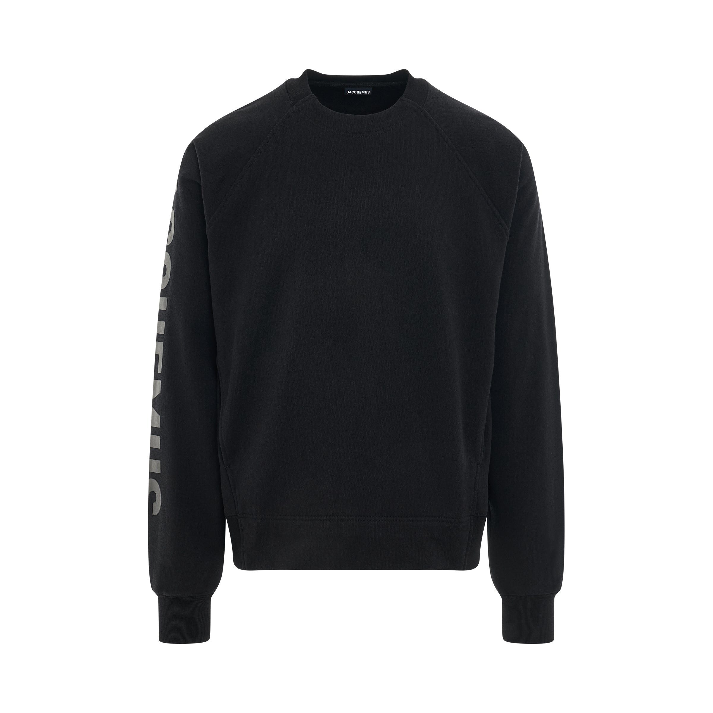 Typo Sleeve Logo Sweatshirt in Black