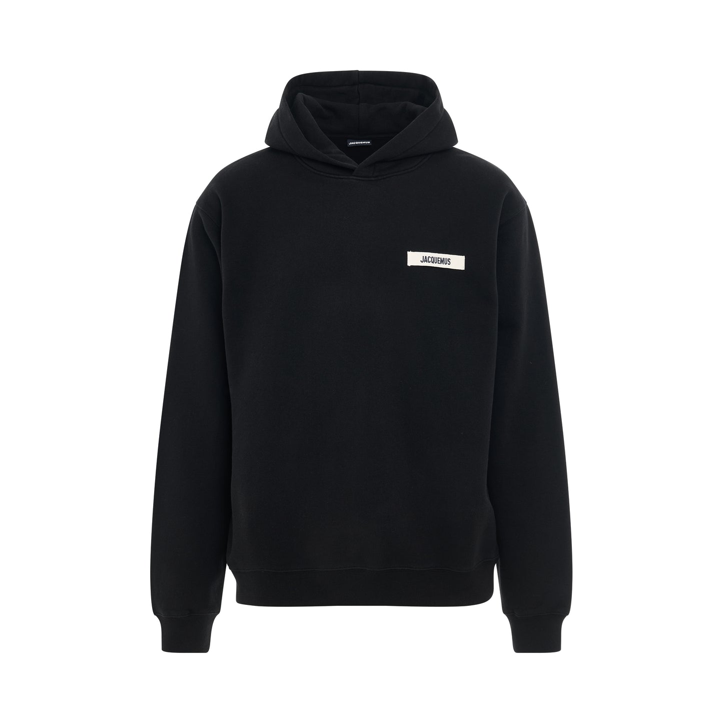 Gros Grain Logo Hoodie in Black