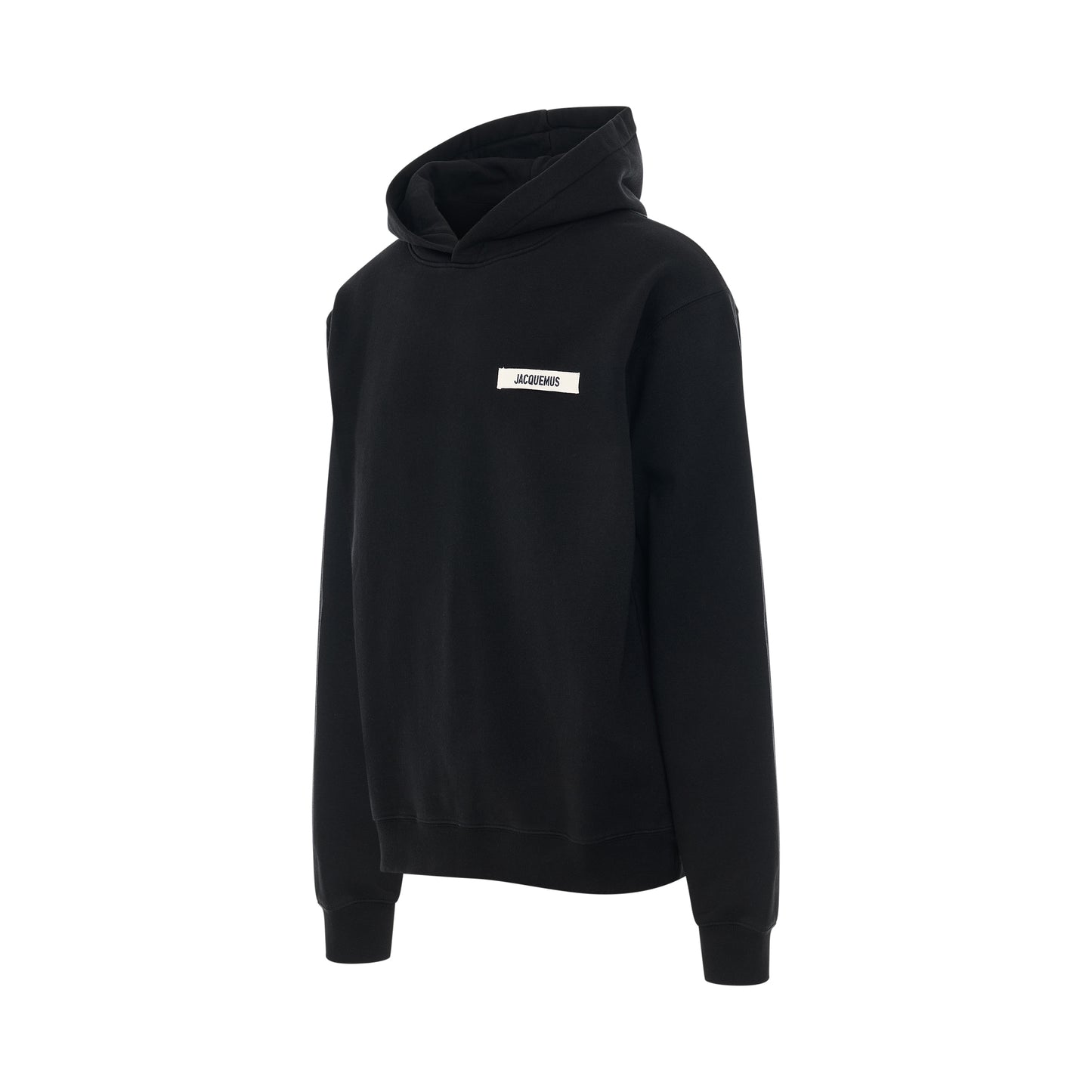 Gros Grain Logo Hoodie in Black