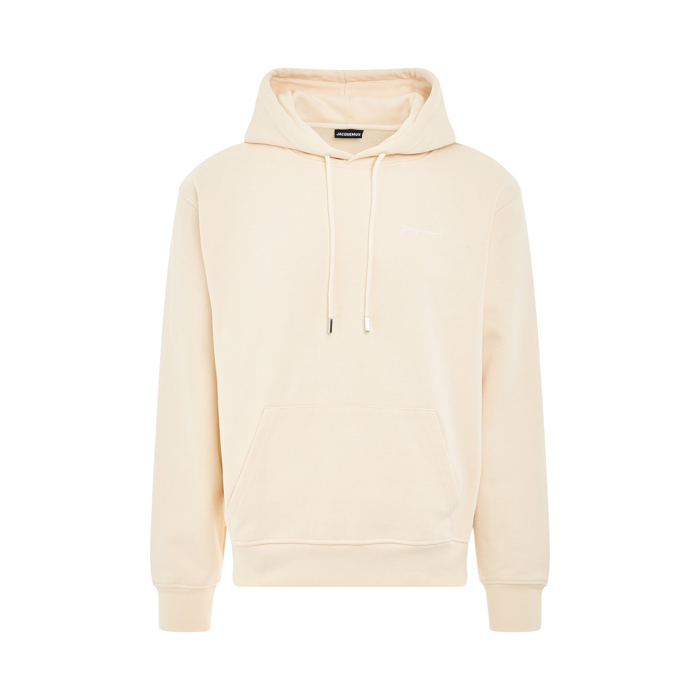 Brode Embroidered Logo Hoodie in Beige