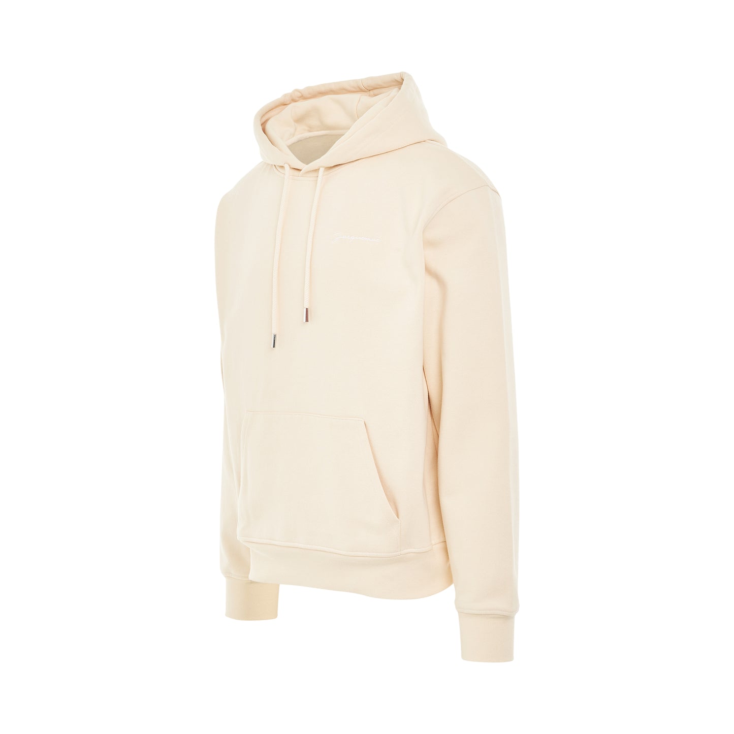 Brode Embroidered Logo Hoodie in Beige