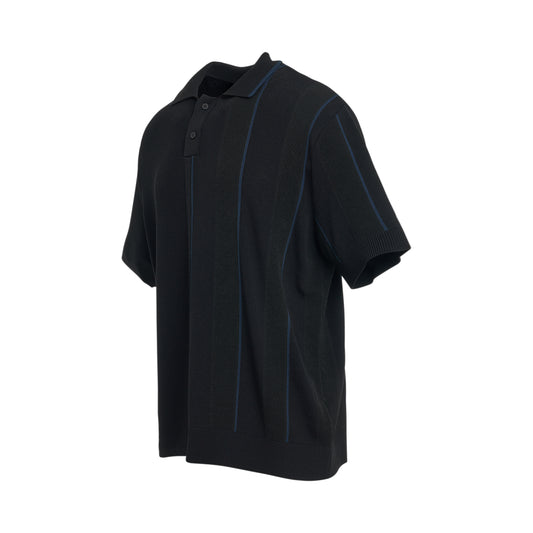 Juego Striped Polo in Black