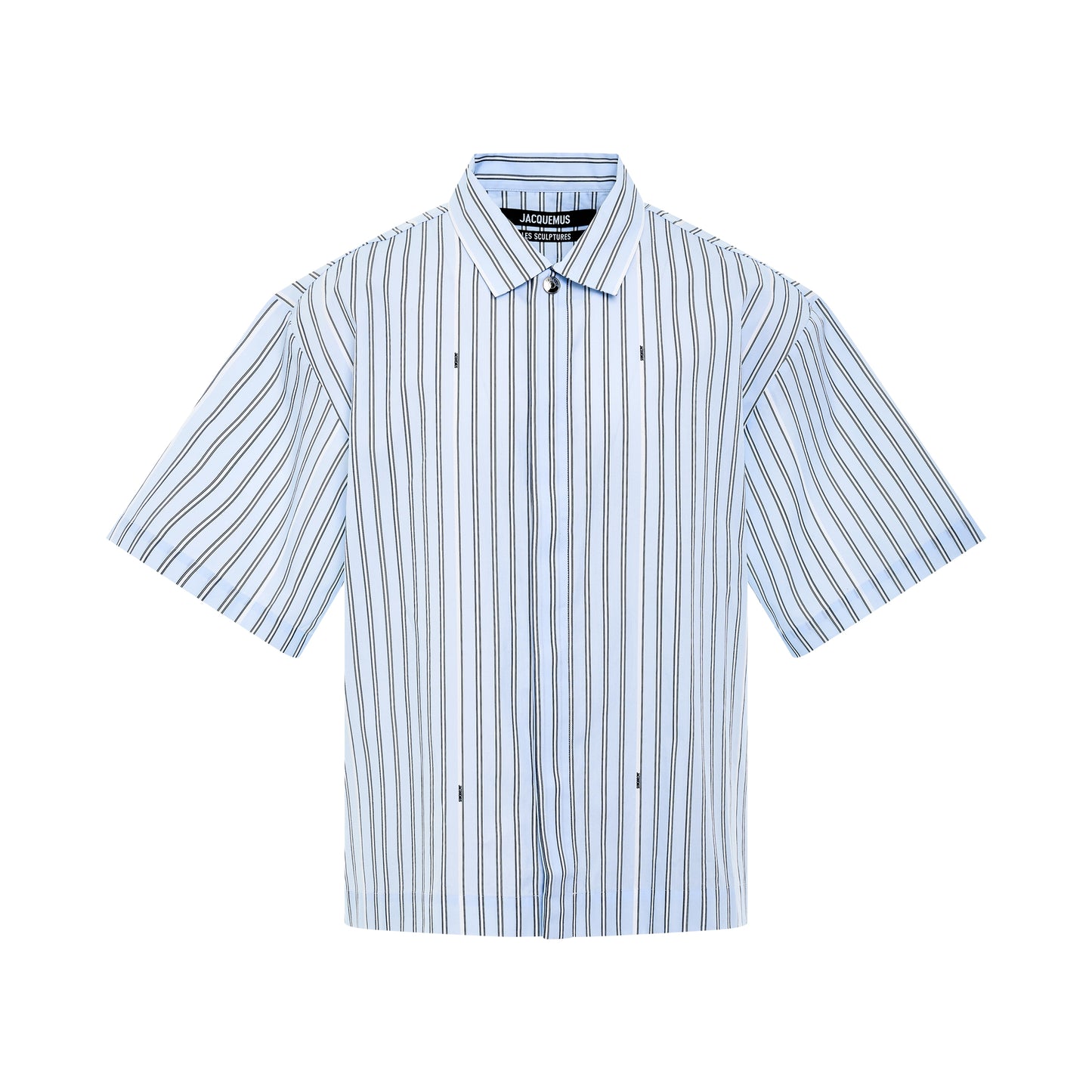 Manches Courte Short Sleeve Shirt in Blue Stripe