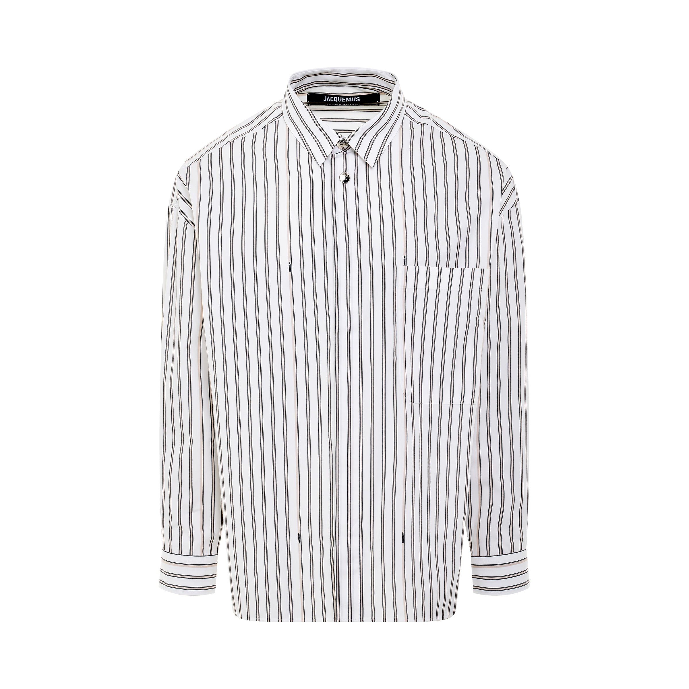 Manches Longue Shirt in Beige Stripes