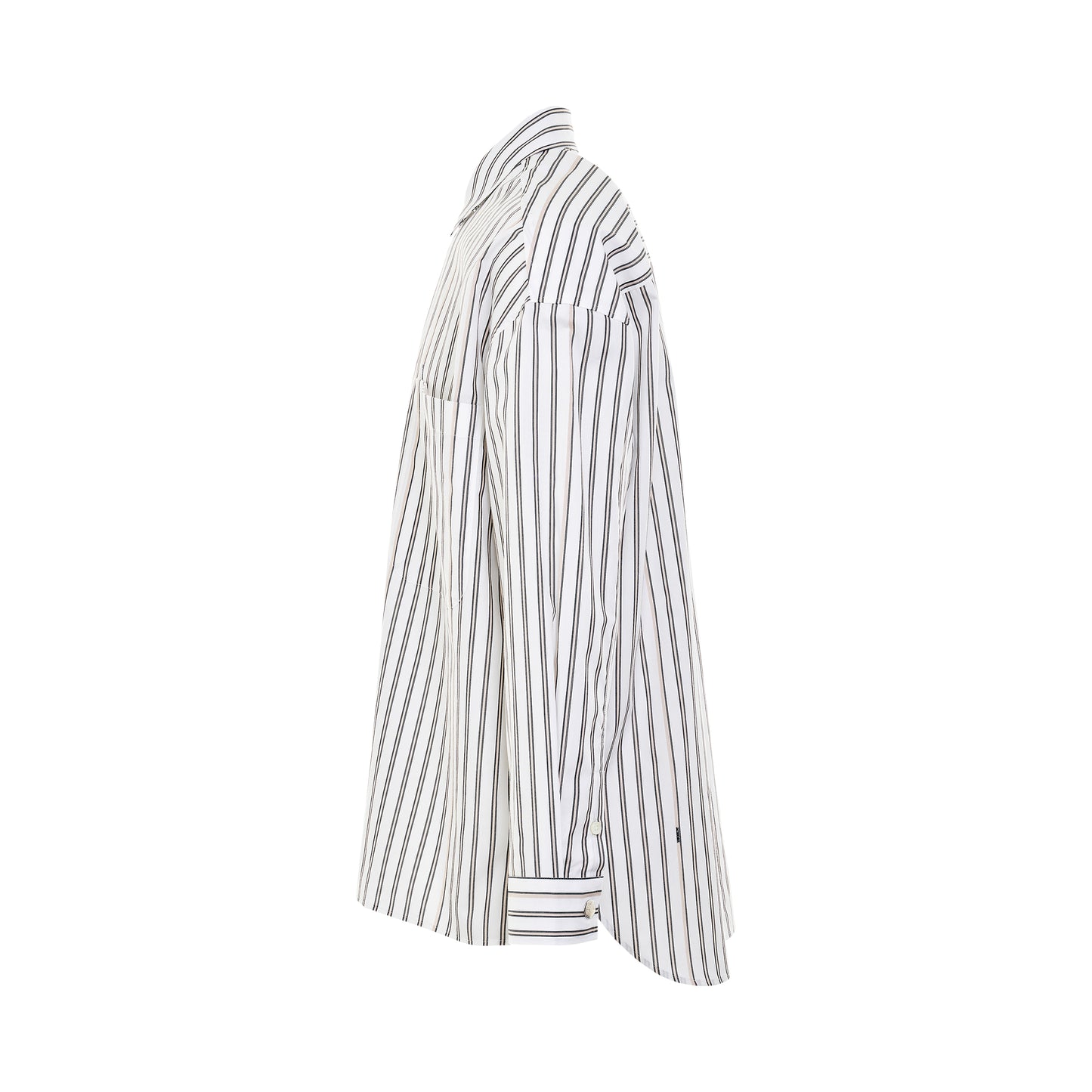 Manches Longue Shirt in Beige Stripes