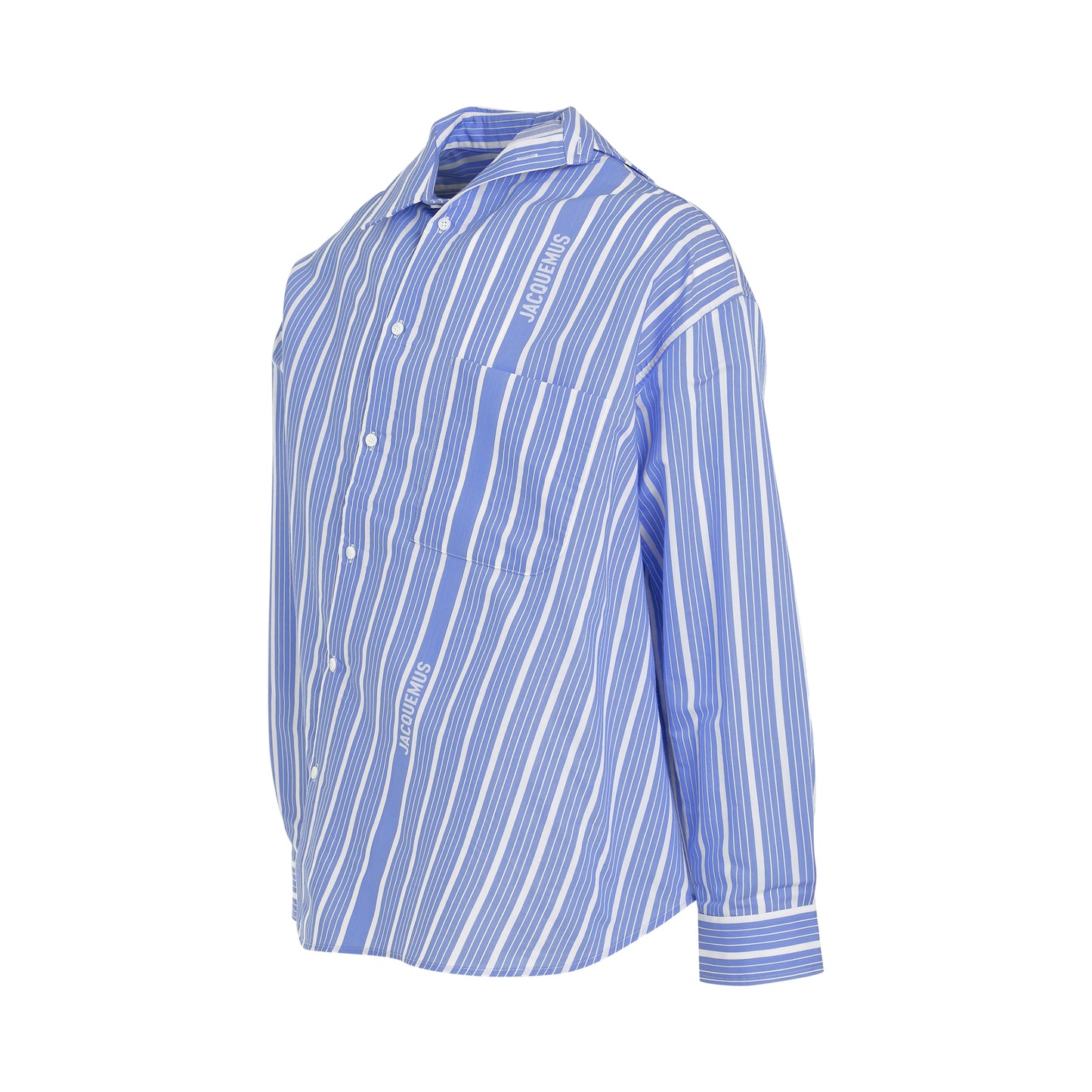 Cuadro Asymmetric Shirt in Blue Stripe