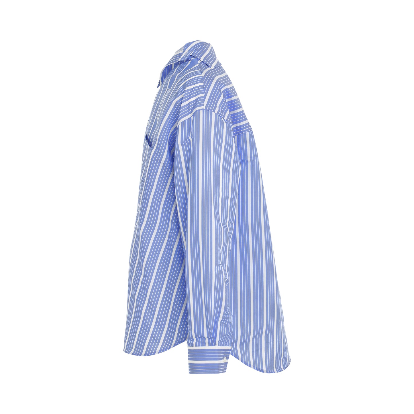 Cuadro Asymmetric Shirt in Blue Stripe