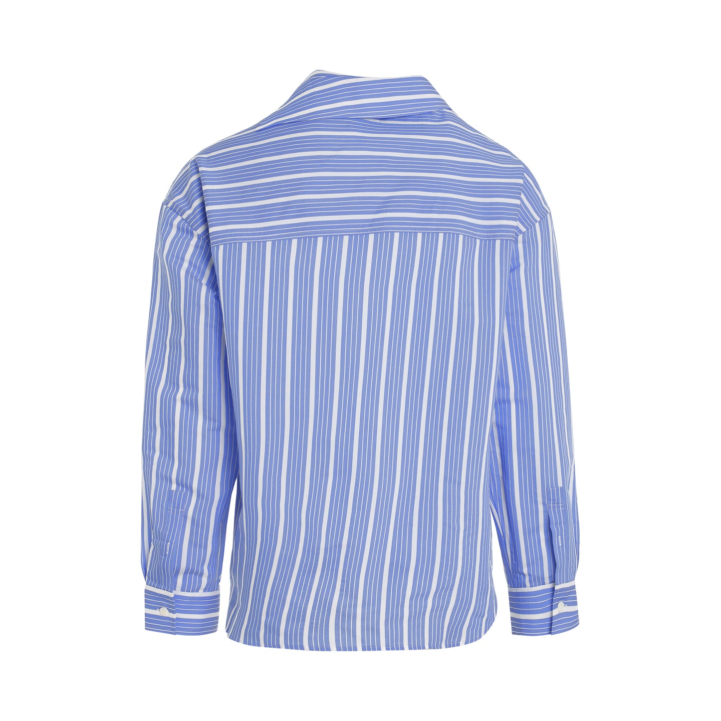 Cuadro Asymmetric Shirt in Blue Stripe