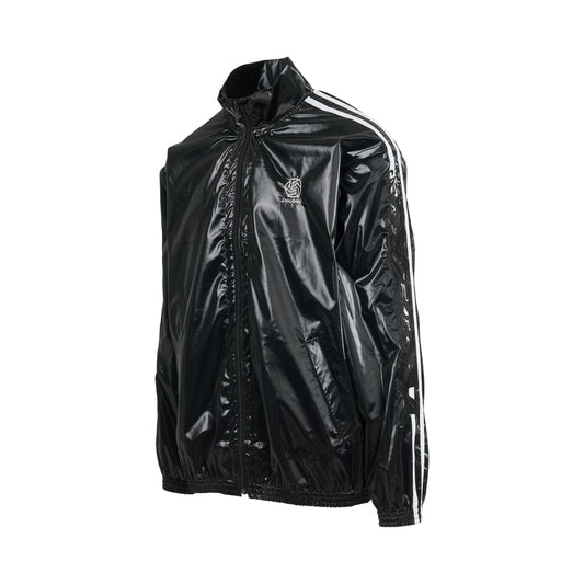 Laminate Track Jacket in Black