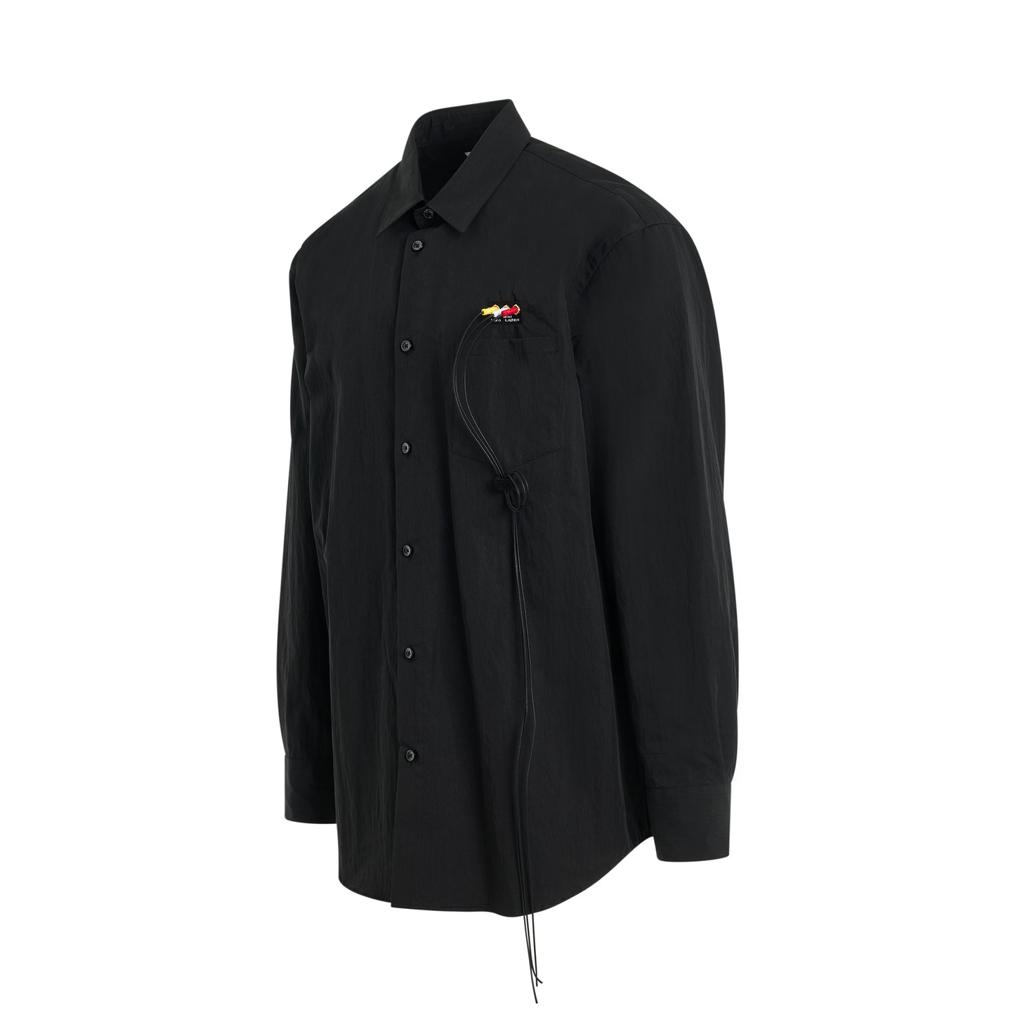 RCA Cable Embroidery Shirt in Black