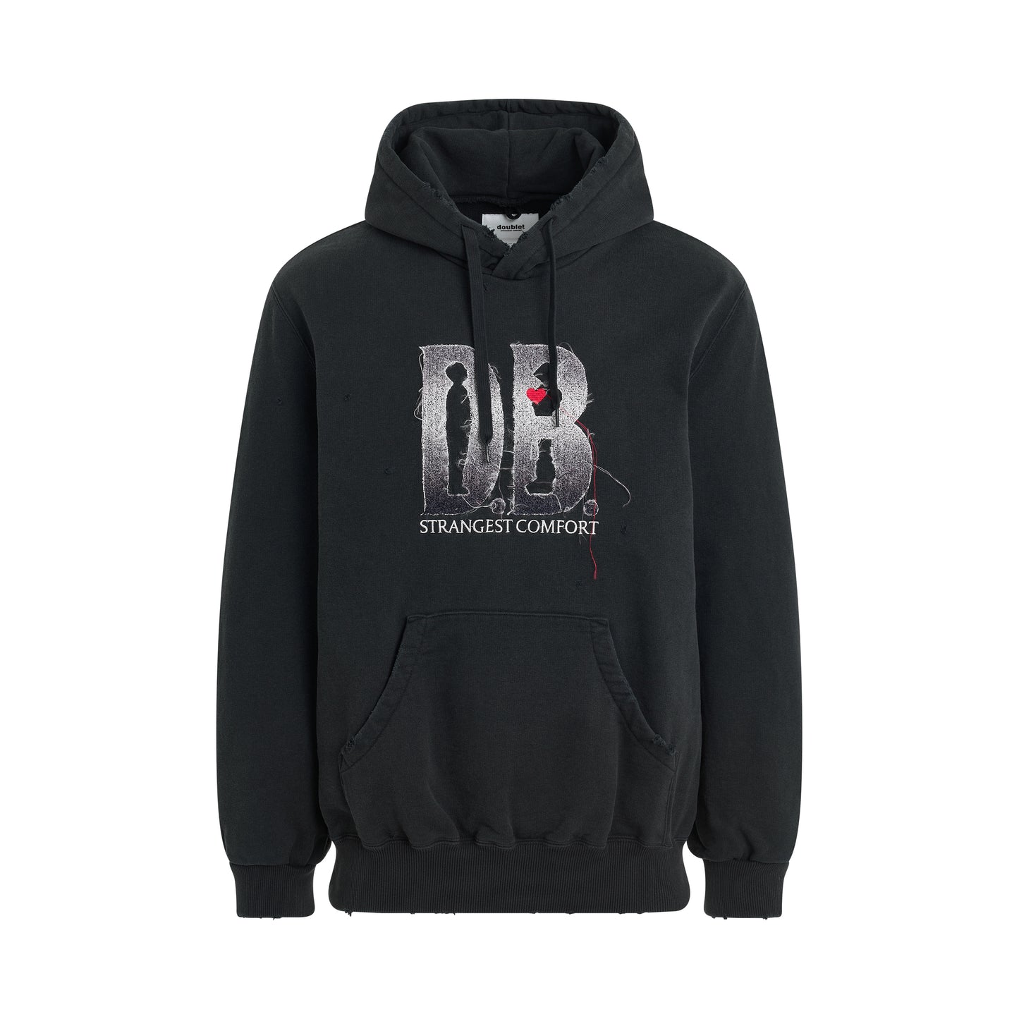 D.B. Logo Embroidery Hoodie in Black