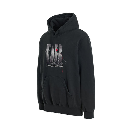 D.B. Logo Embroidery Hoodie in Black