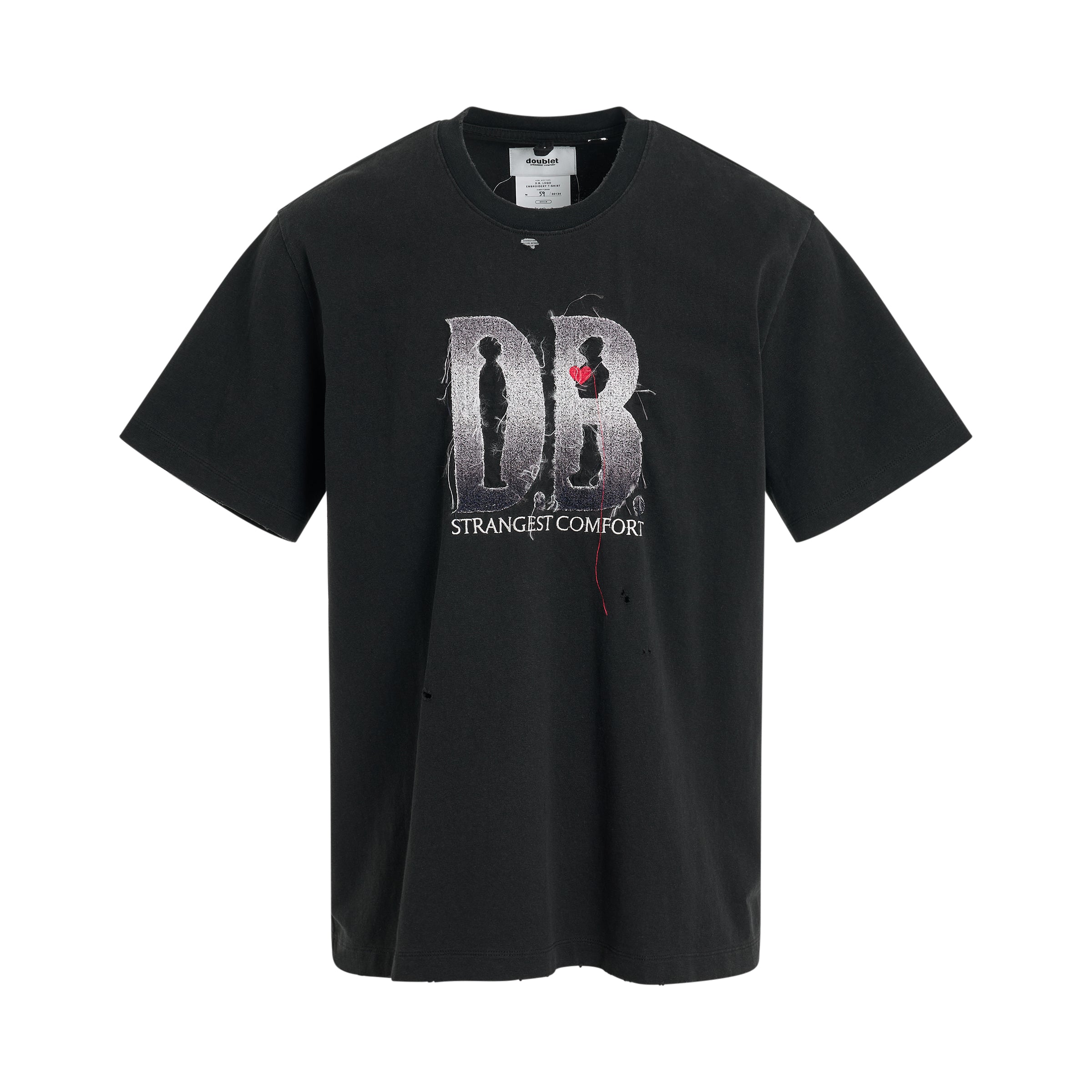 D.B. Logo Embroidery T-Shirt in Black