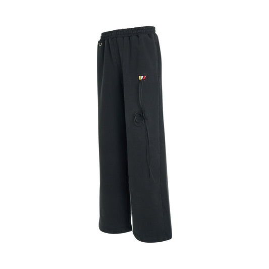 RCA Cable Embroidery Sweatpants in Black