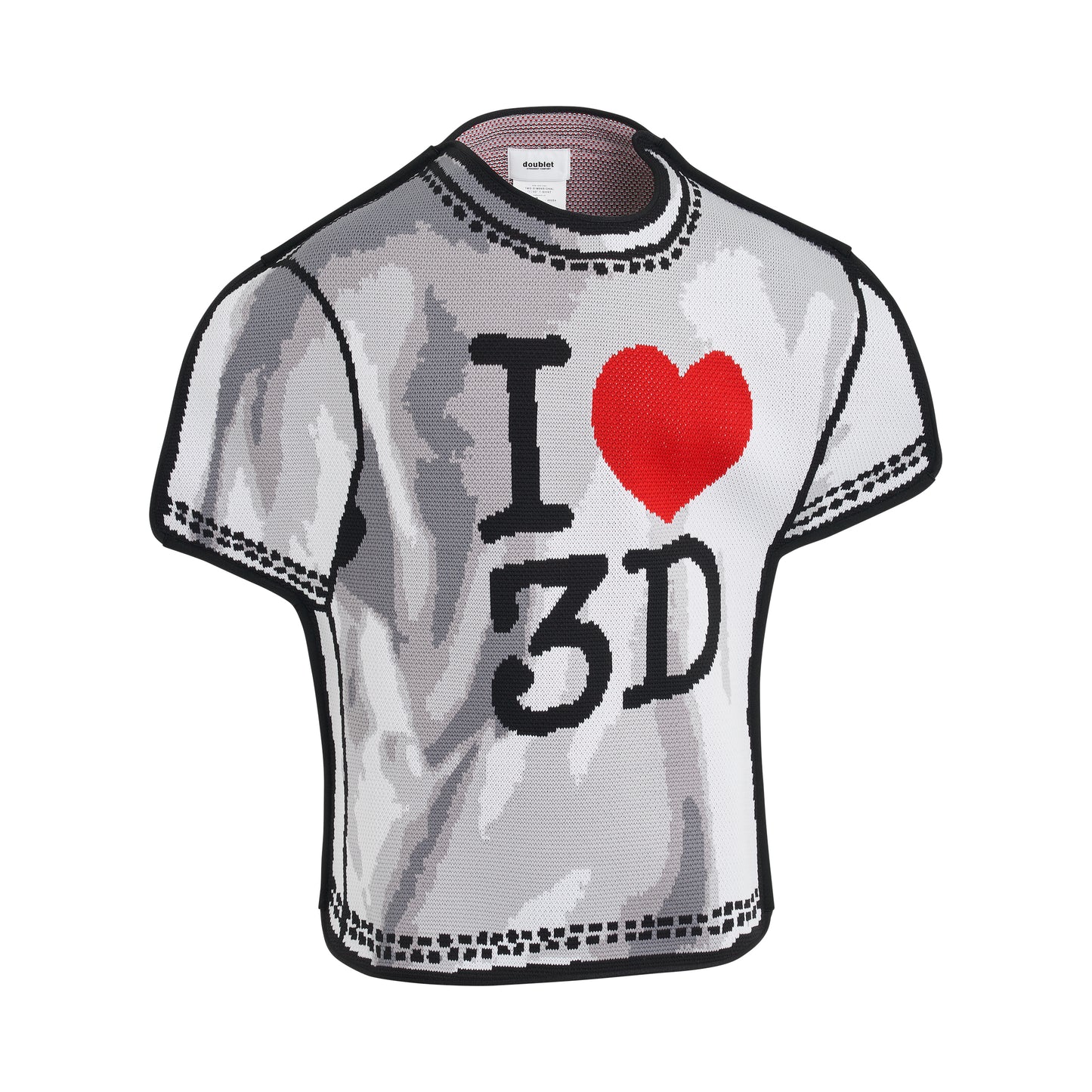 Two-Dimensional "1♡3D" T-Shirt in White