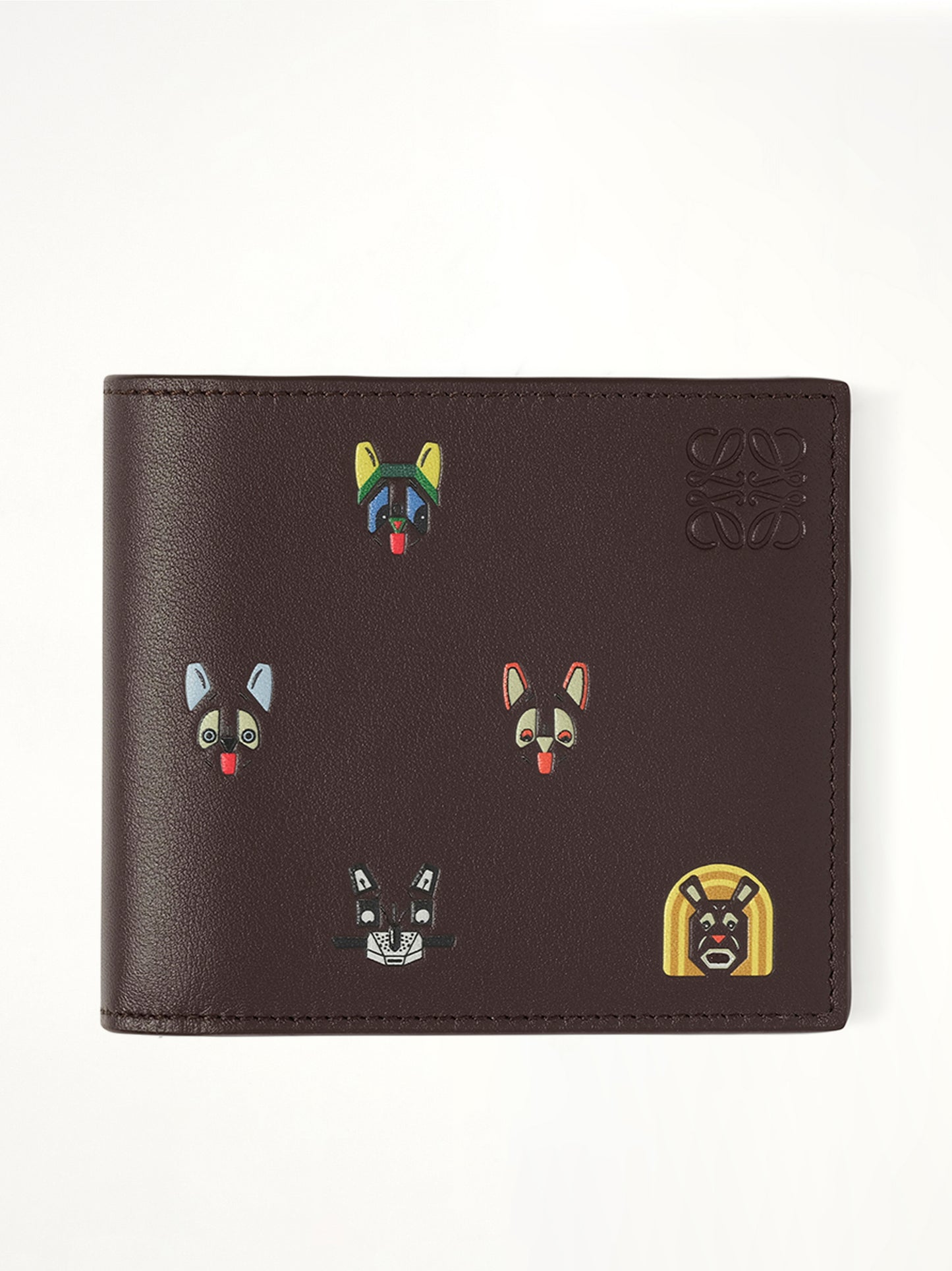 Bifold Wallet Allover Cats in Brown