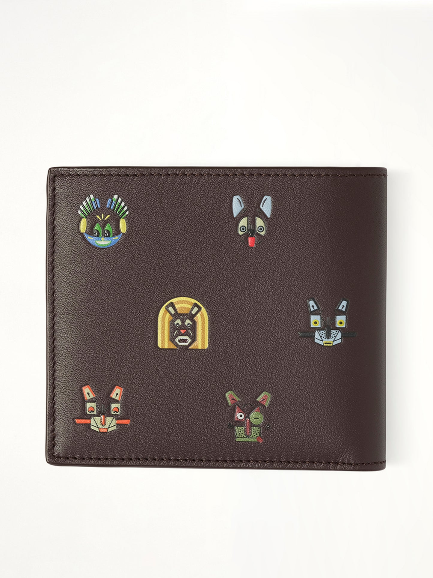 Bifold Wallet Allover Cats in Brown