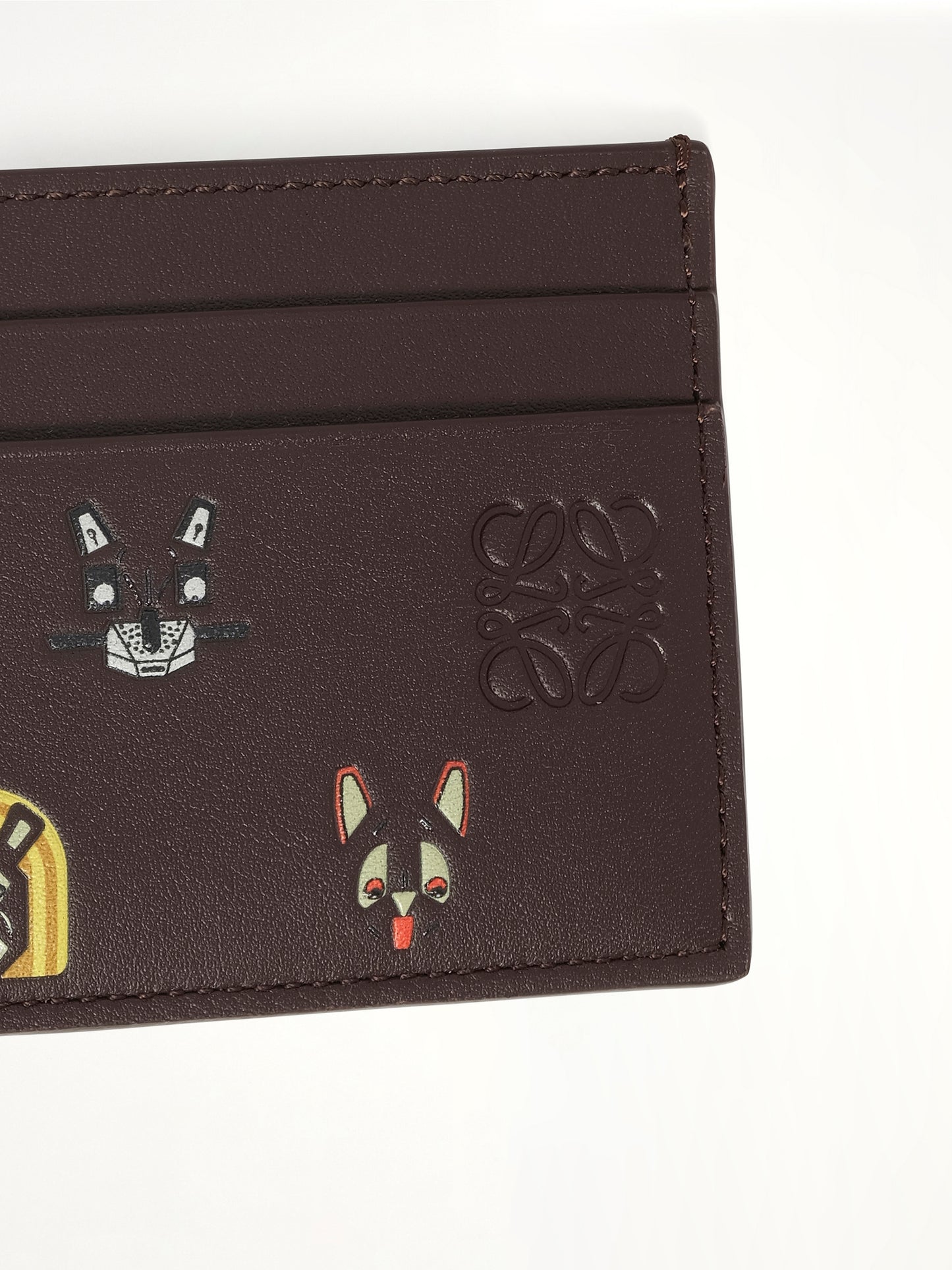 Plain Cardholder Allover Cats in Brown