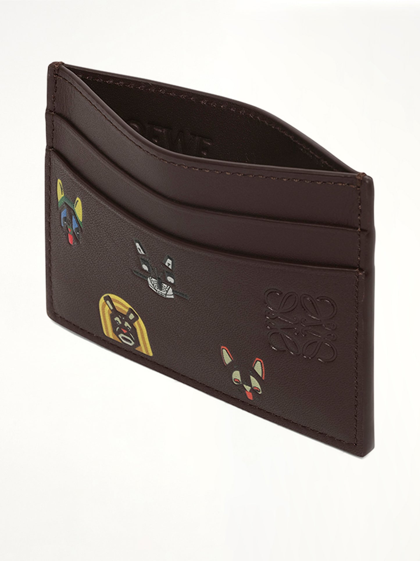 Plain Cardholder Allover Cats in Brown