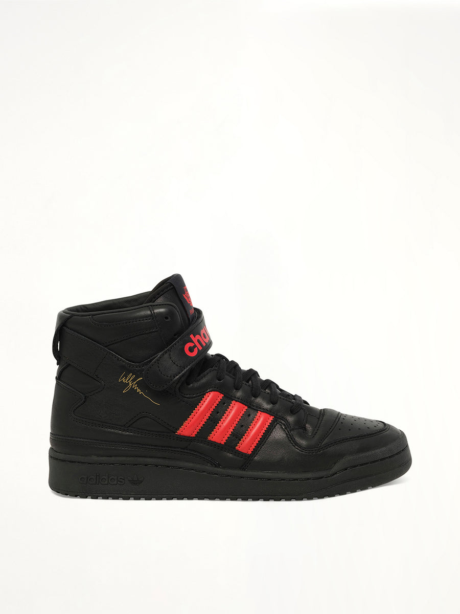 Adidas X Chavarria Forum High in Black/Red Side View | WILLY CHAVARRIA