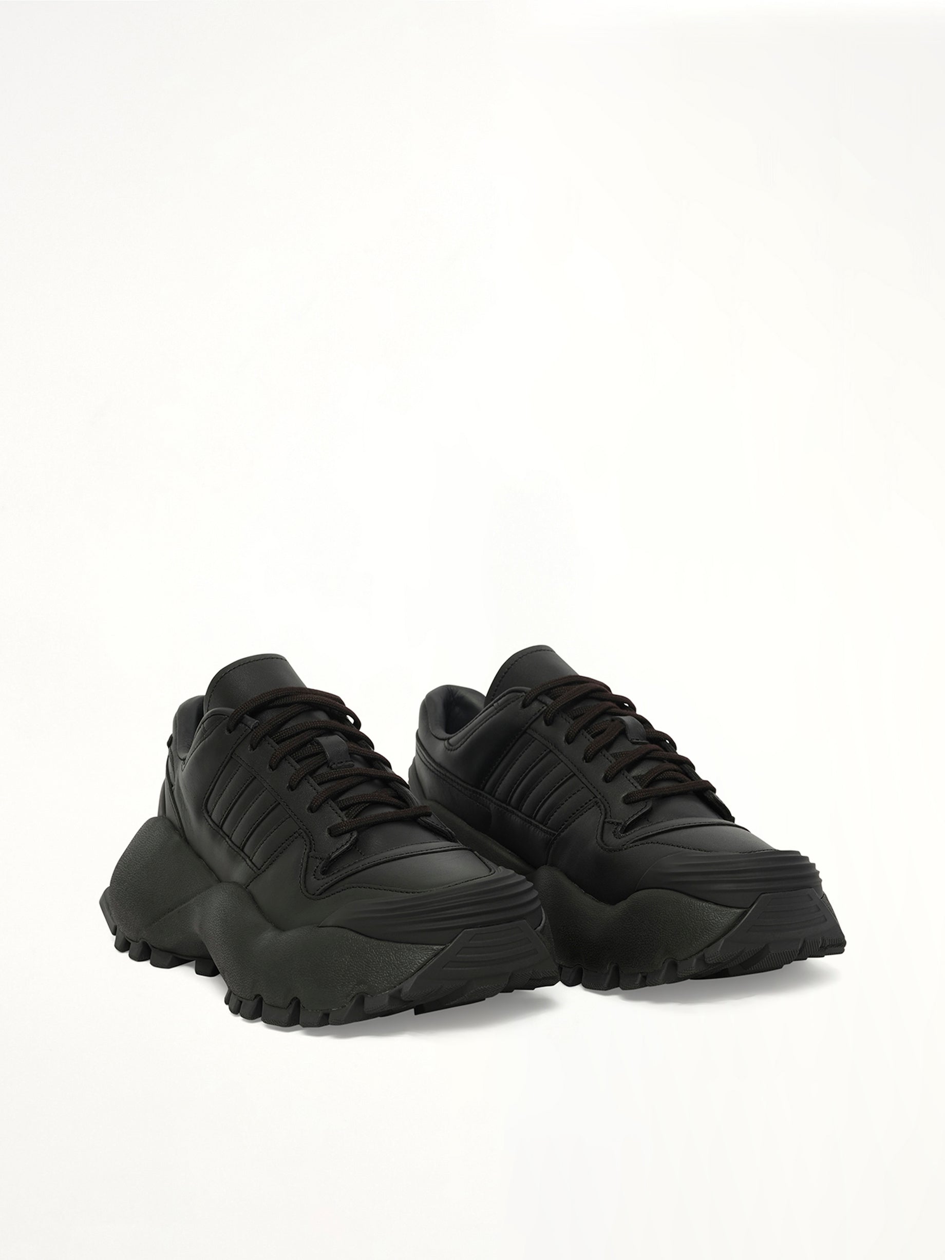 Adidas x Chavarria Forum Combat Sneaker in Black Front View | WILLY CHAVARRIA