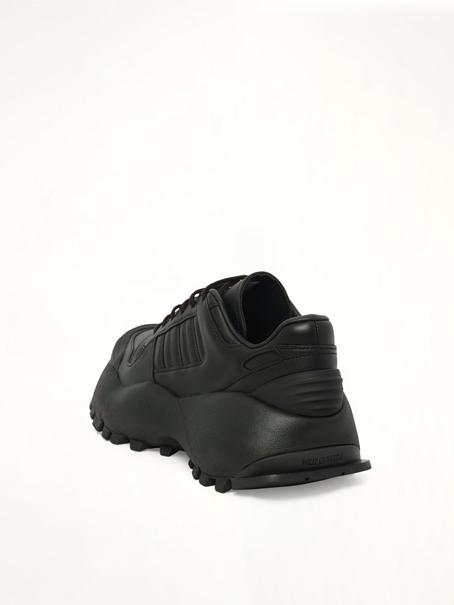 Adidas x Chavarria Forum Combat Sneaker in Black Back View | WILLY CHAVARRIA