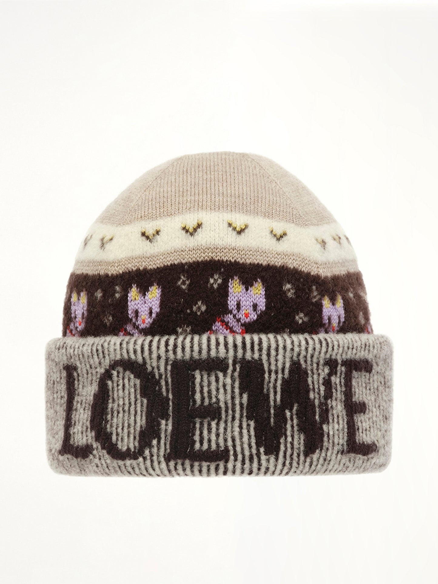 Louis Wain Beanie in Beige/Multicolour