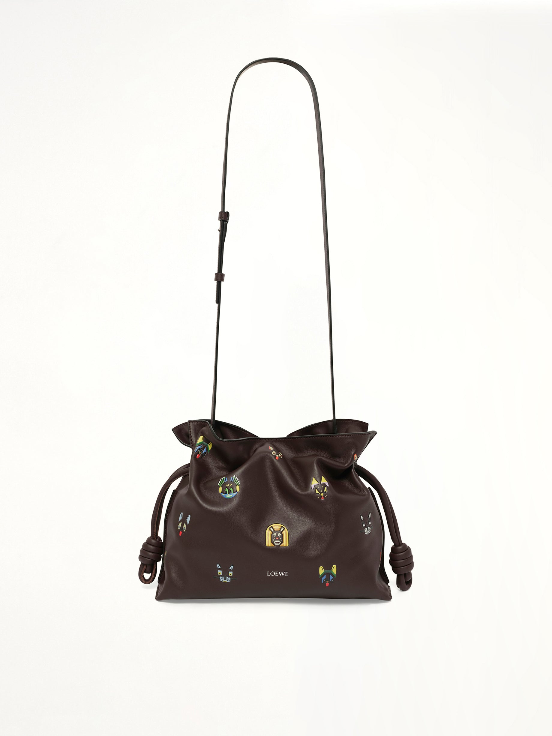 Flamenco Clutch Allover Cats Medium Bag in Brown
