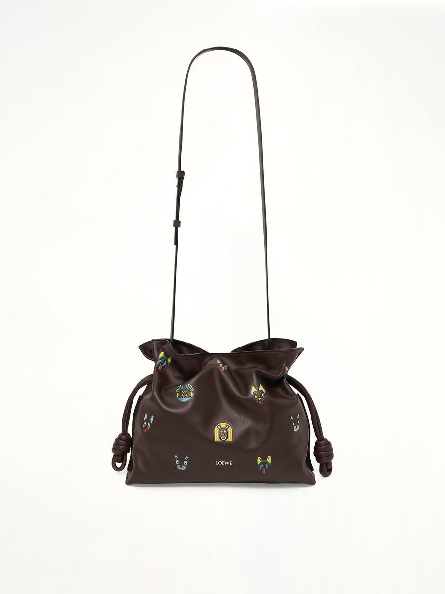 Flamenco Clutch Allover Cats Medium Bag in Brown