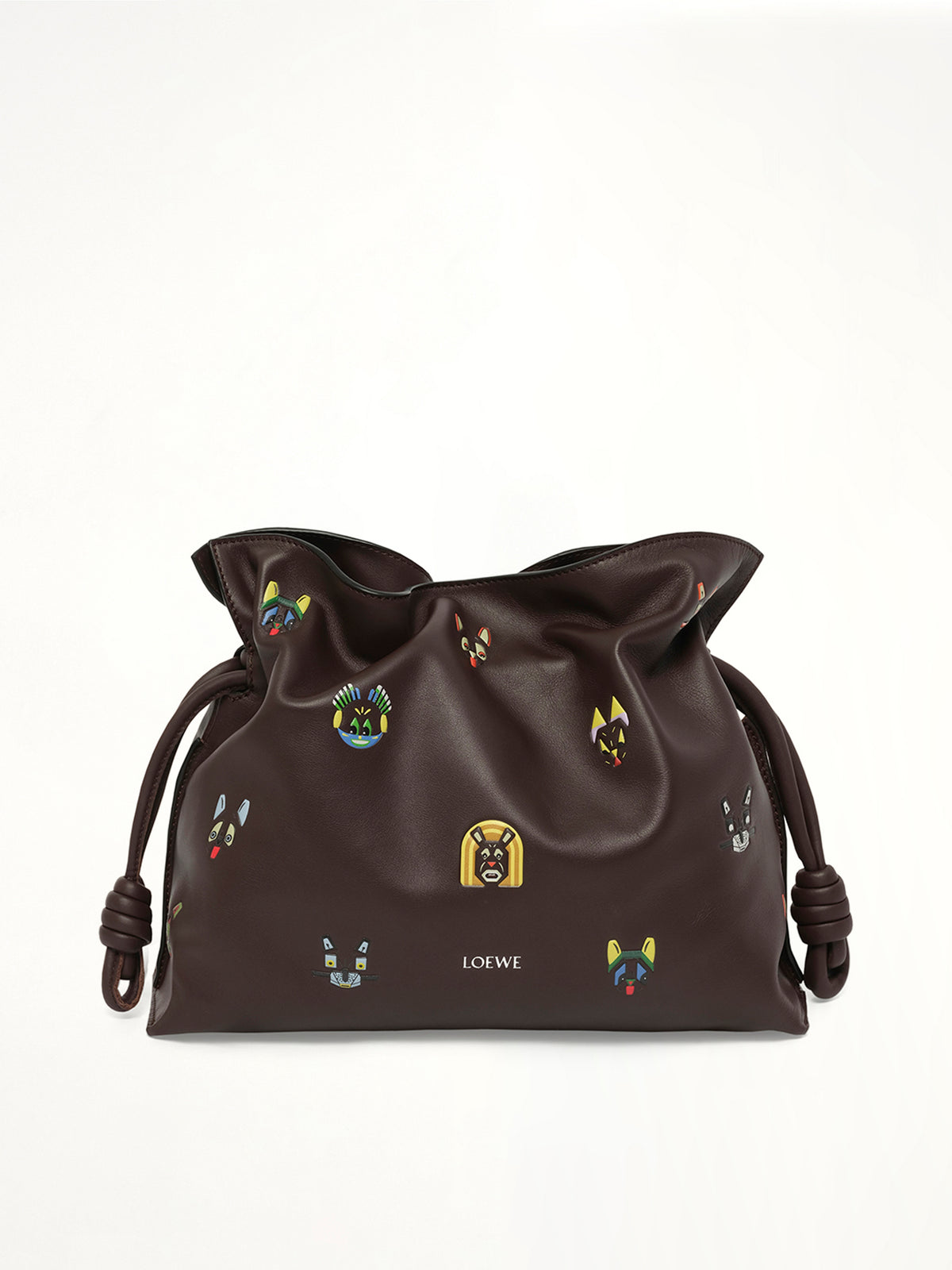 Flamenco Clutch Allover Cats Medium Bag in Brown