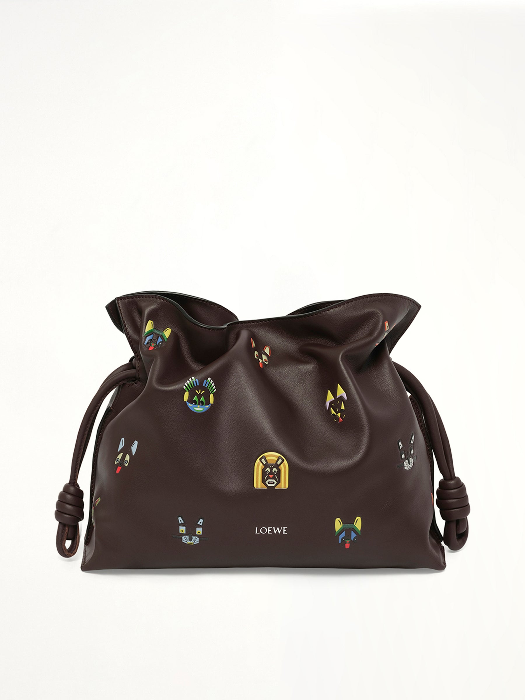 Flamenco Clutch Allover Cats Medium Bag in Brown