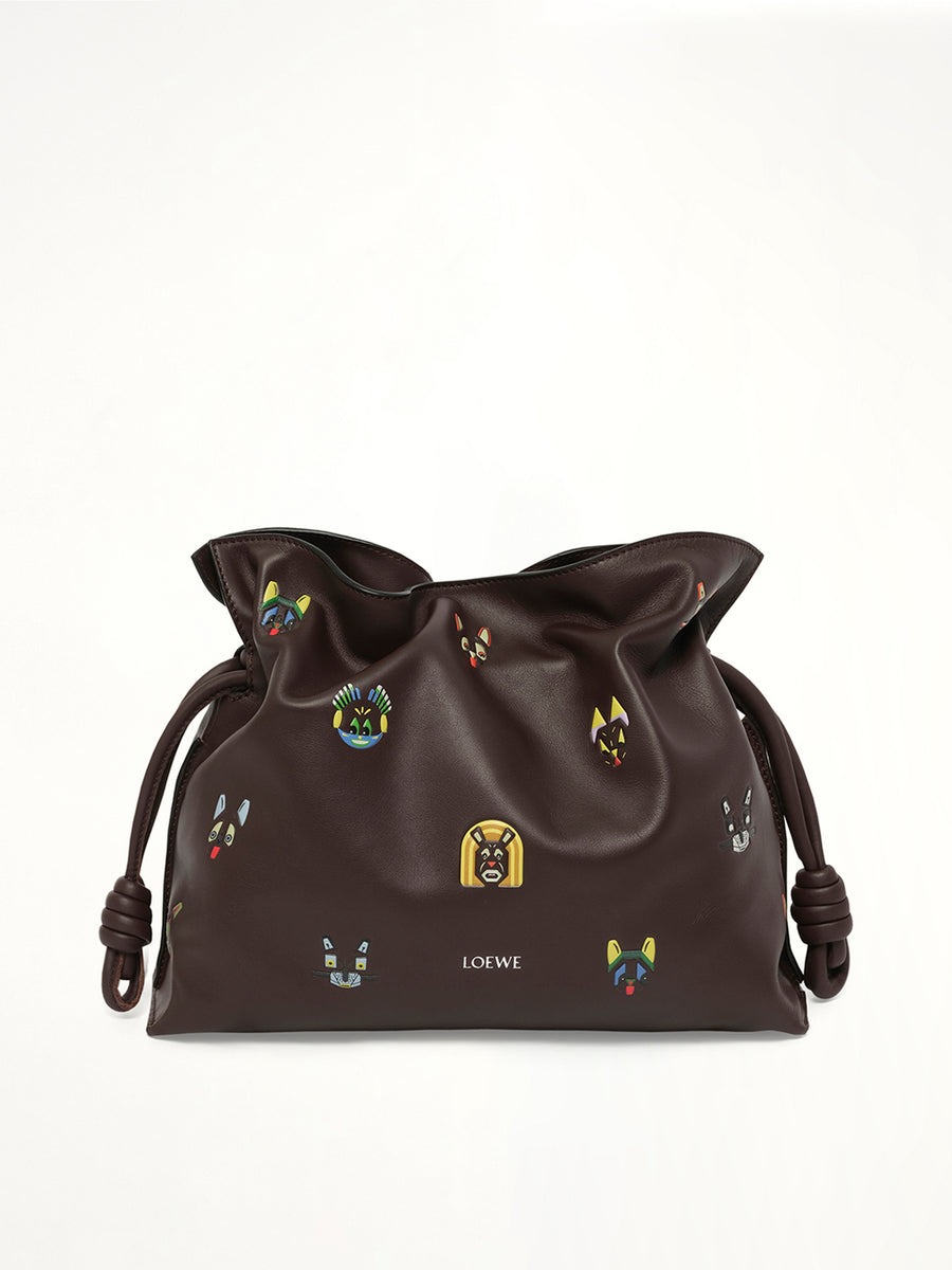 Flamenco Clutch Allover Cats Medium Bag in Brown