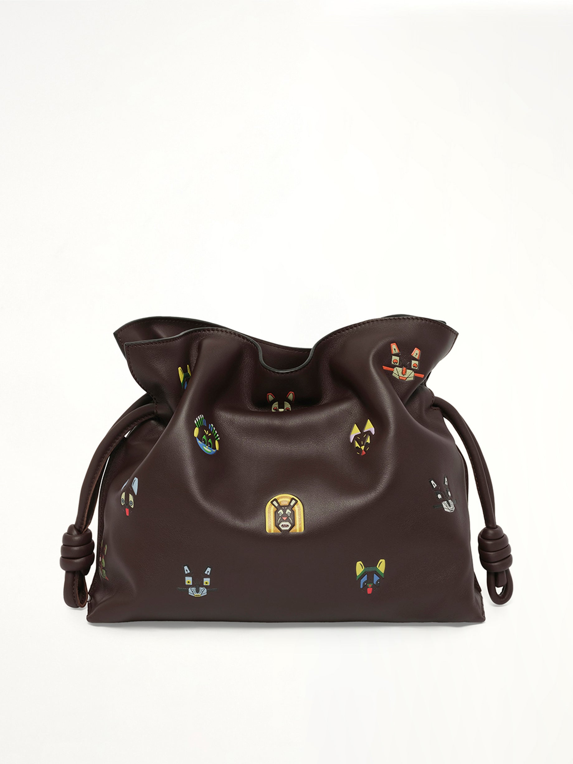 Flamenco Clutch Allover Cats Medium Bag in Brown