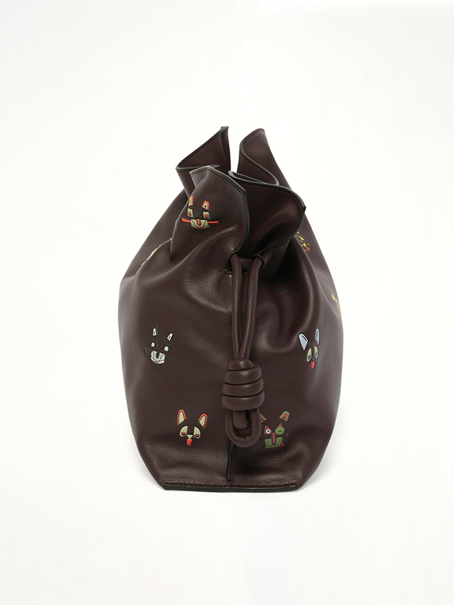 Flamenco Clutch Allover Cats Medium Bag in Brown