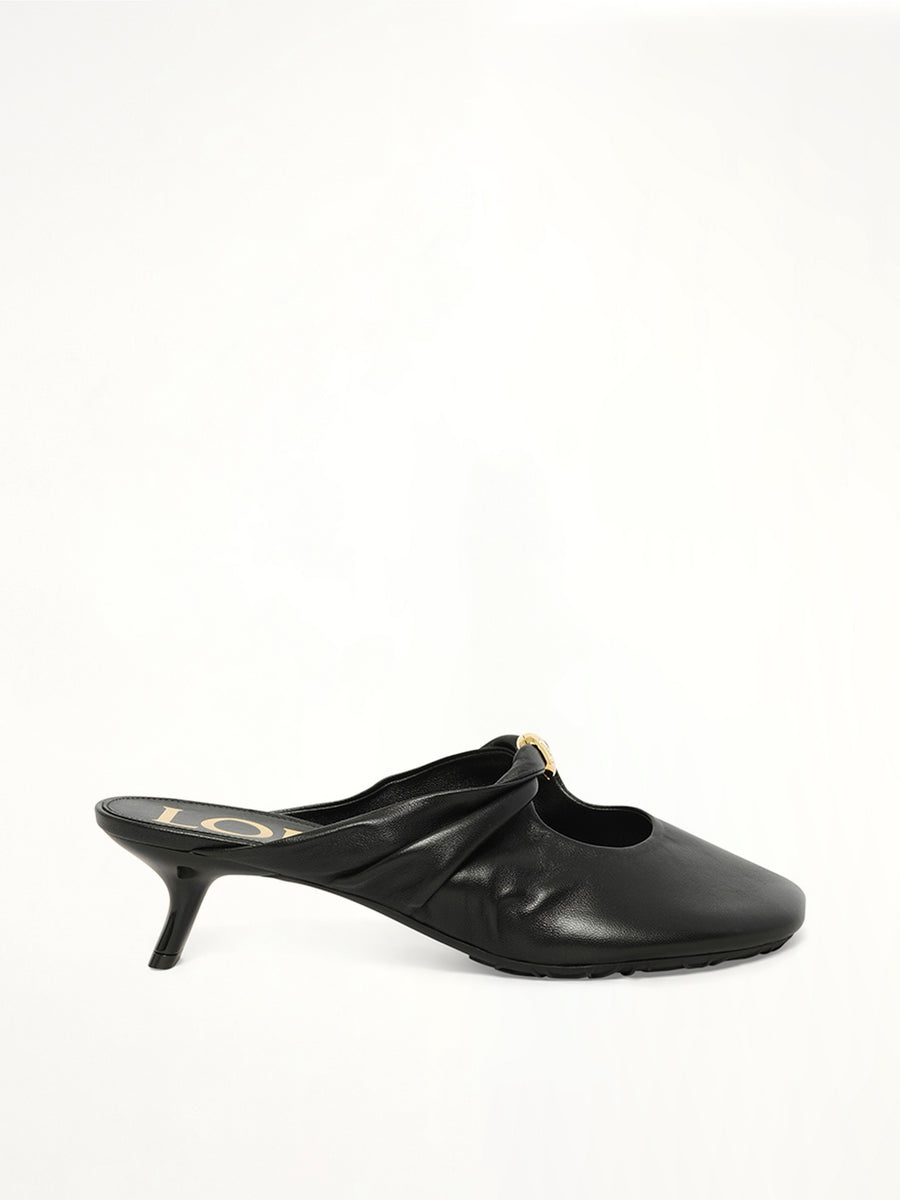 Pebble Soft Mule 45H in Black Side View | LOEWE