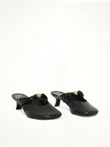 Pebble Soft Mule 45H in Black Front View | LOEWE